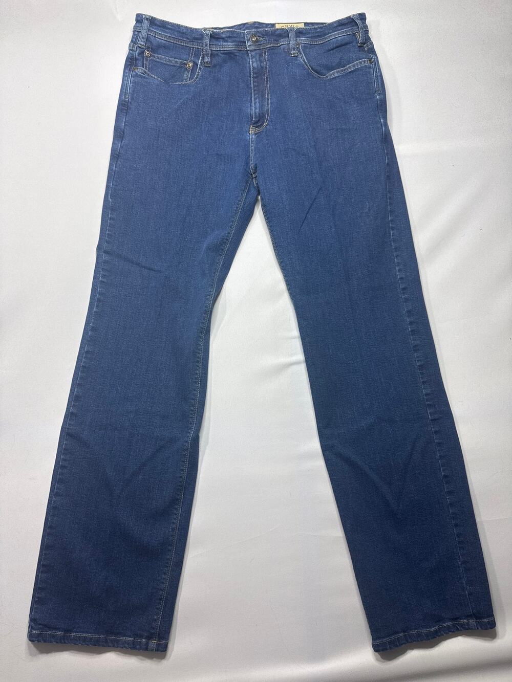 Orvis Men's Five Pocket Straight Leg Blue Jeans - Size 38x34 (37x33)